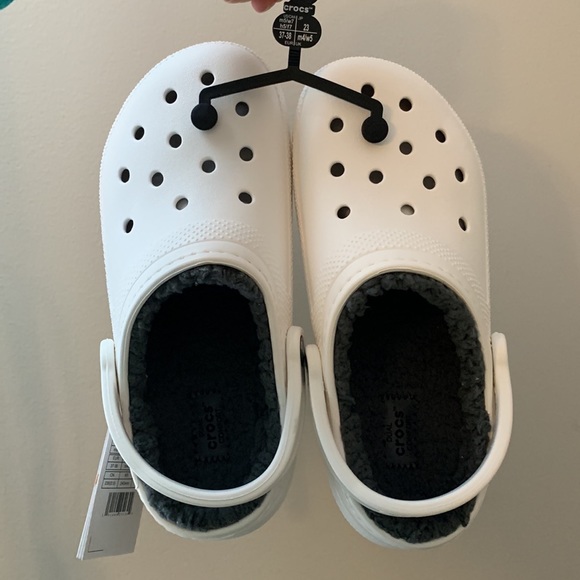 White Fur-Lined Crocs - Picture 3 of 11